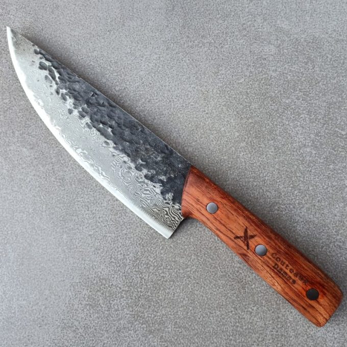 Forged pattern welded chef knife