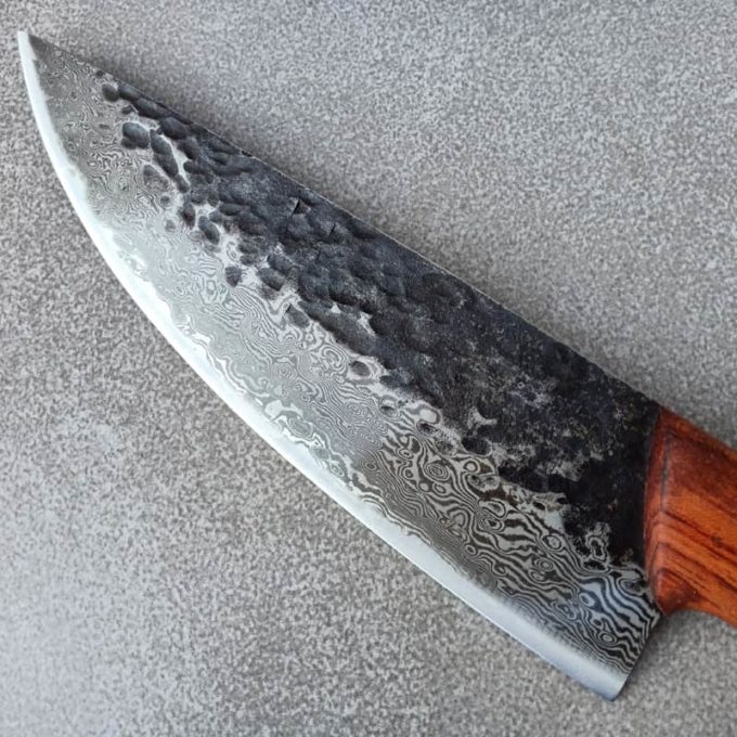 Blade of the pattern welded chef knife