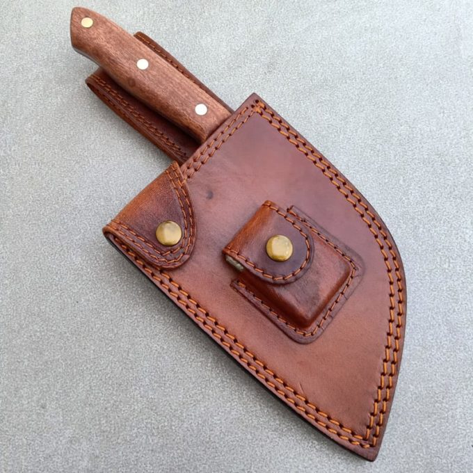 Leather sheath for Serbian knife